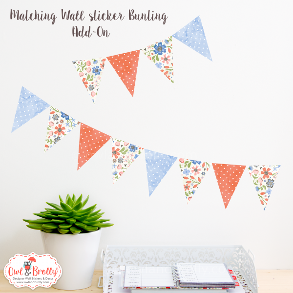 wall decals floral bunting by owl and brolly