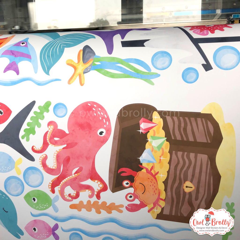 Under The Sea Animals Wall Stickers (Large Scene) Owl & Brolly