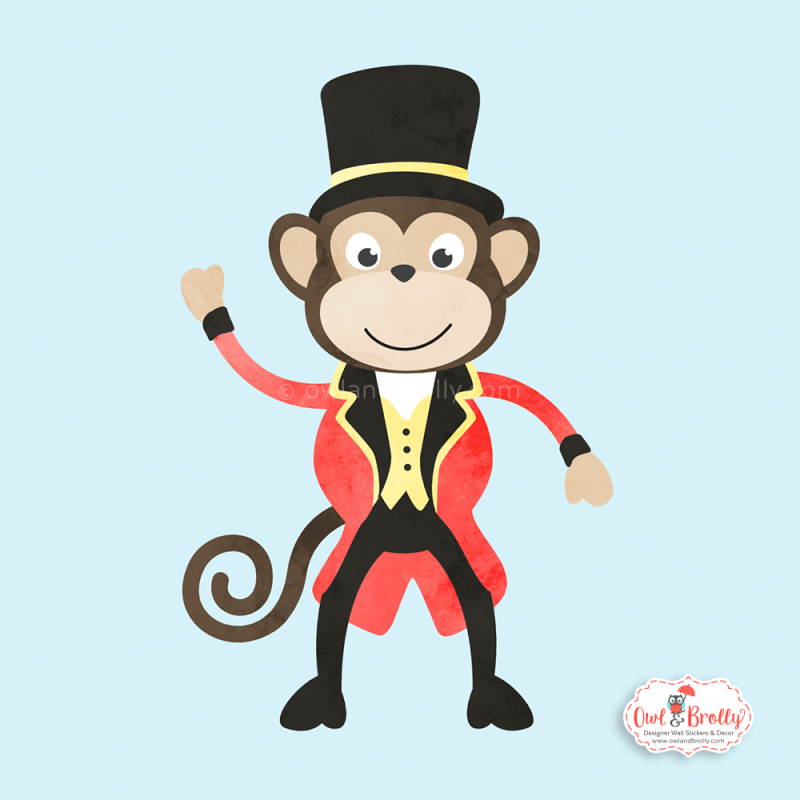 Circus Animals Wall Stickers Owl & Brolly