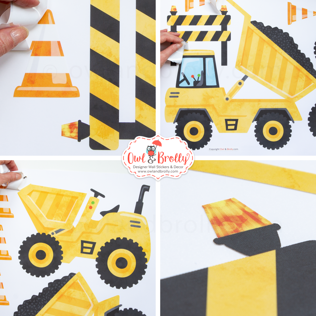 Construction Building Site Fabric Wall Stickers Decals Large Scene