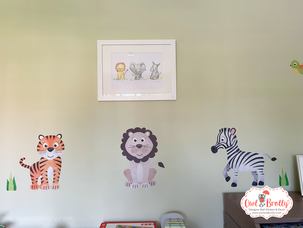 Jungle Safari Animal Fabric Wall Sticker Decals Large Scene (7 main ...