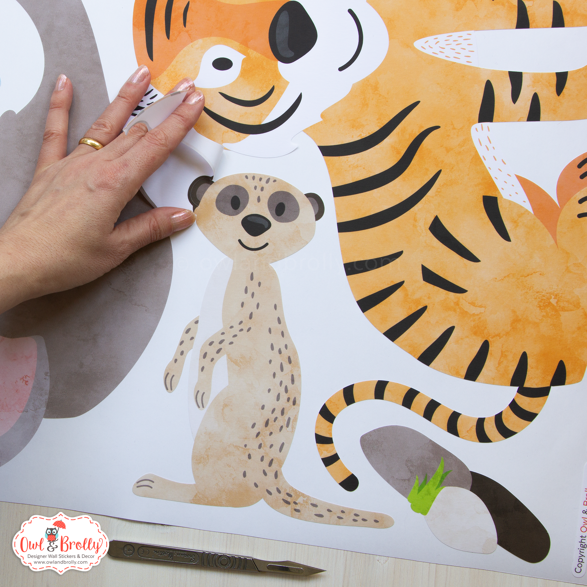 Safari Nursery Wall Sticker Balloon Fabric Decals Jungle Animal
