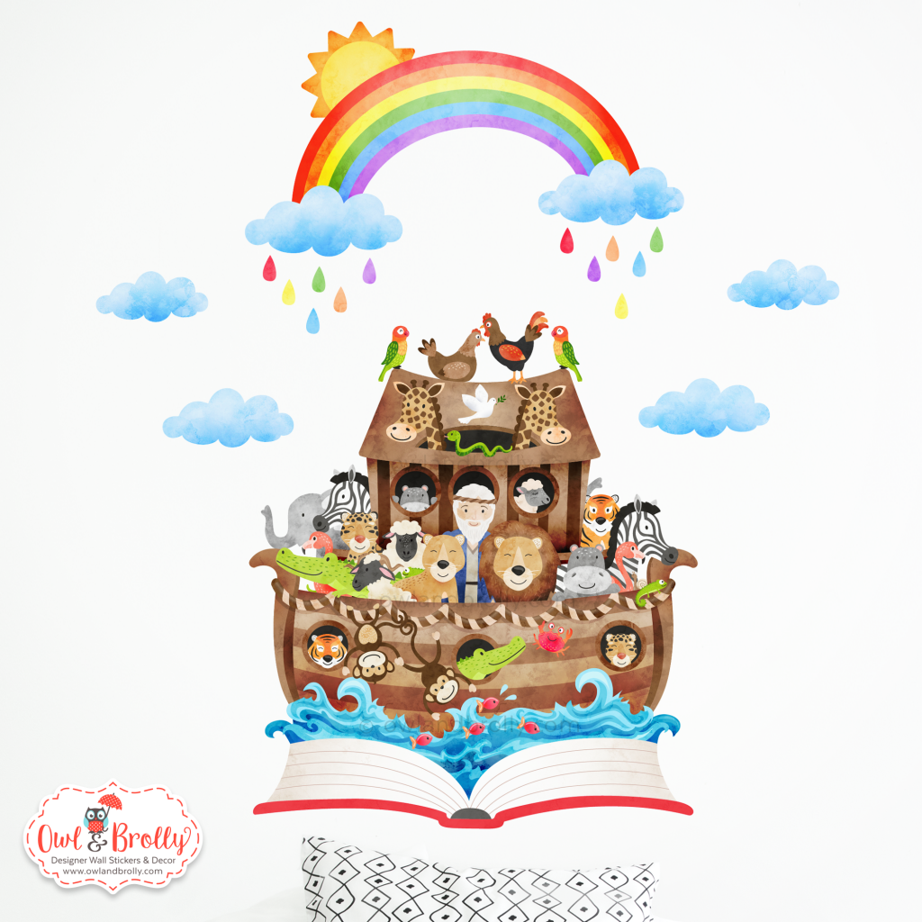 Noah’s Ark Book Wall Sticker Owl & Brolly