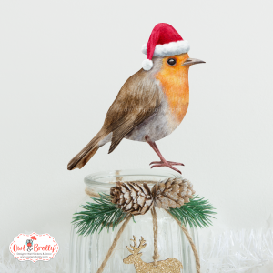 Christmas robin wall decal sticker decoration by owl and brolly