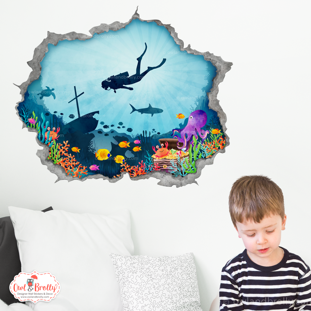 Hole in the wall decals Owl & Brolly