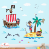 Pirate wall sticker decals coloured for a coloured wall, by Owl and Brolly