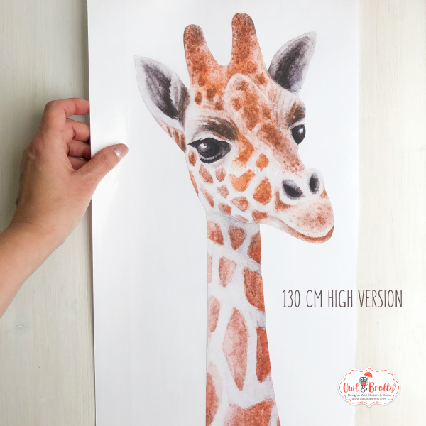 Natural watercolour giraffe wall sticker decal from nursery decor
