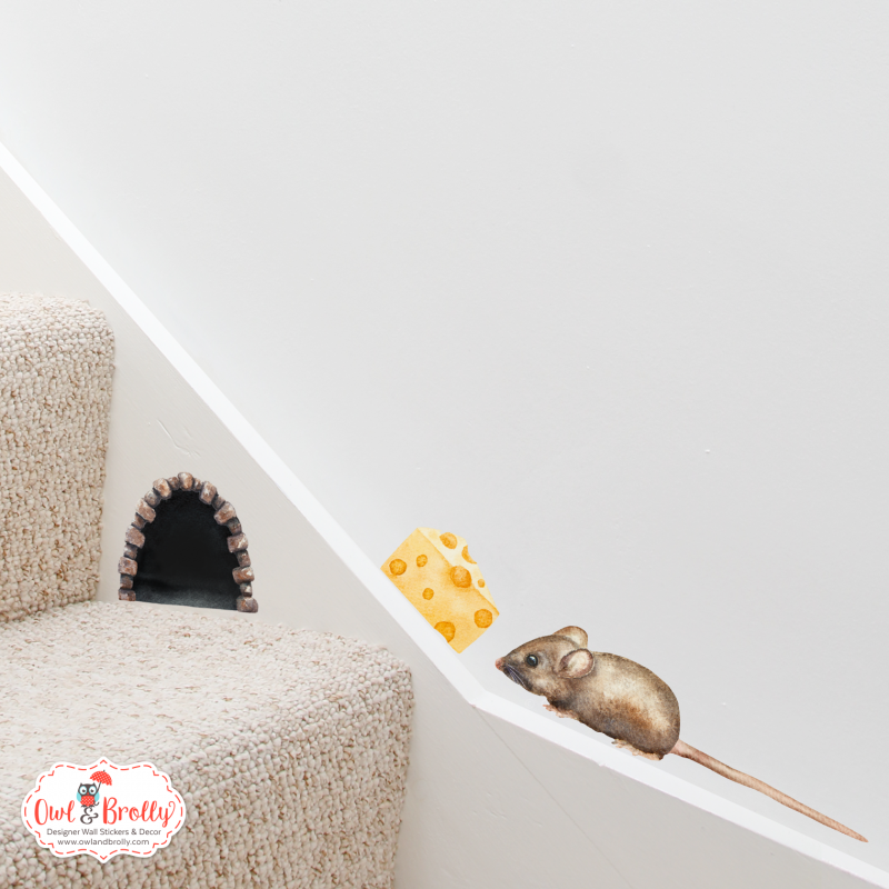 Watercolour Mouse Wall Sticker – Small Hole (Smaller Spaces collection ...