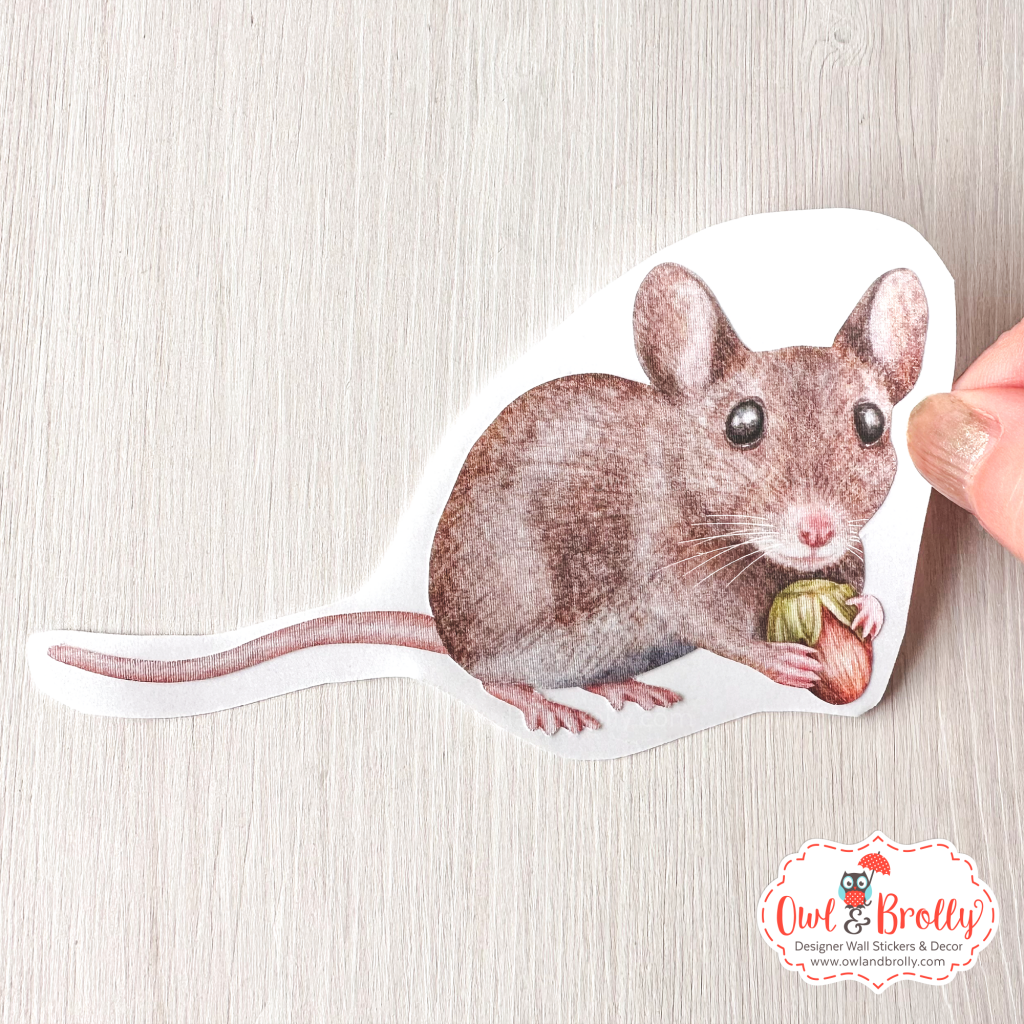 Watercolour Autumn Fungi Mouse And Leaf Wall Stickers Plus Accent Set ...