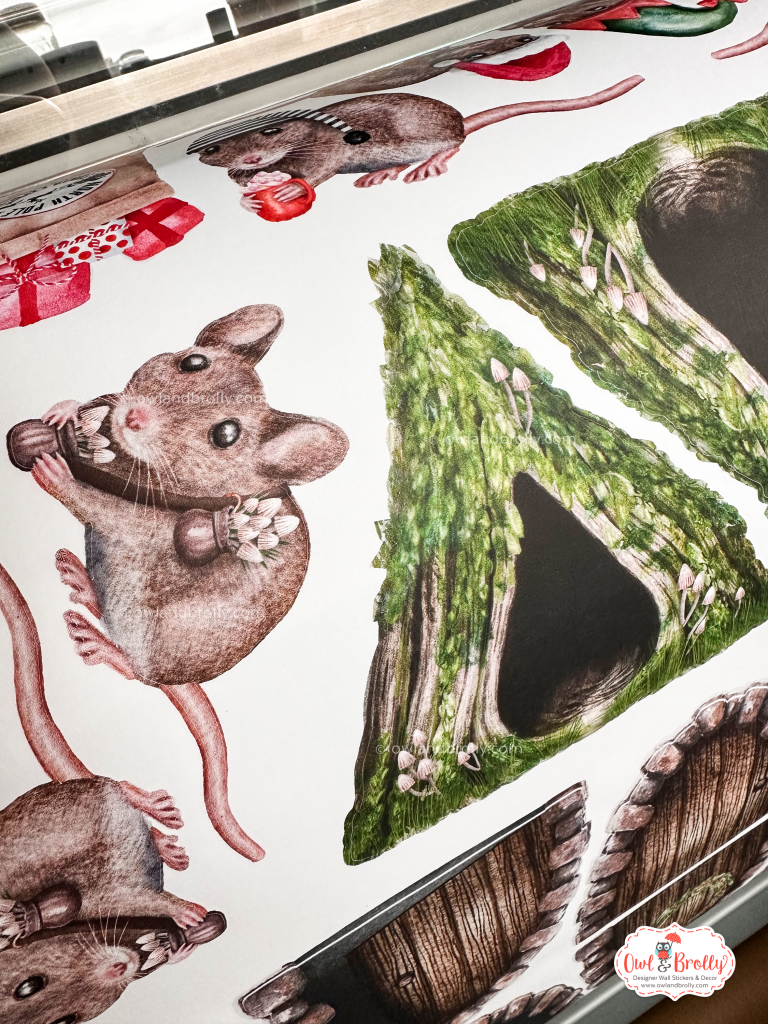 Watercolour Mouse Wall Sticker Set Foraging Mouse and Nomad House – Owl ...