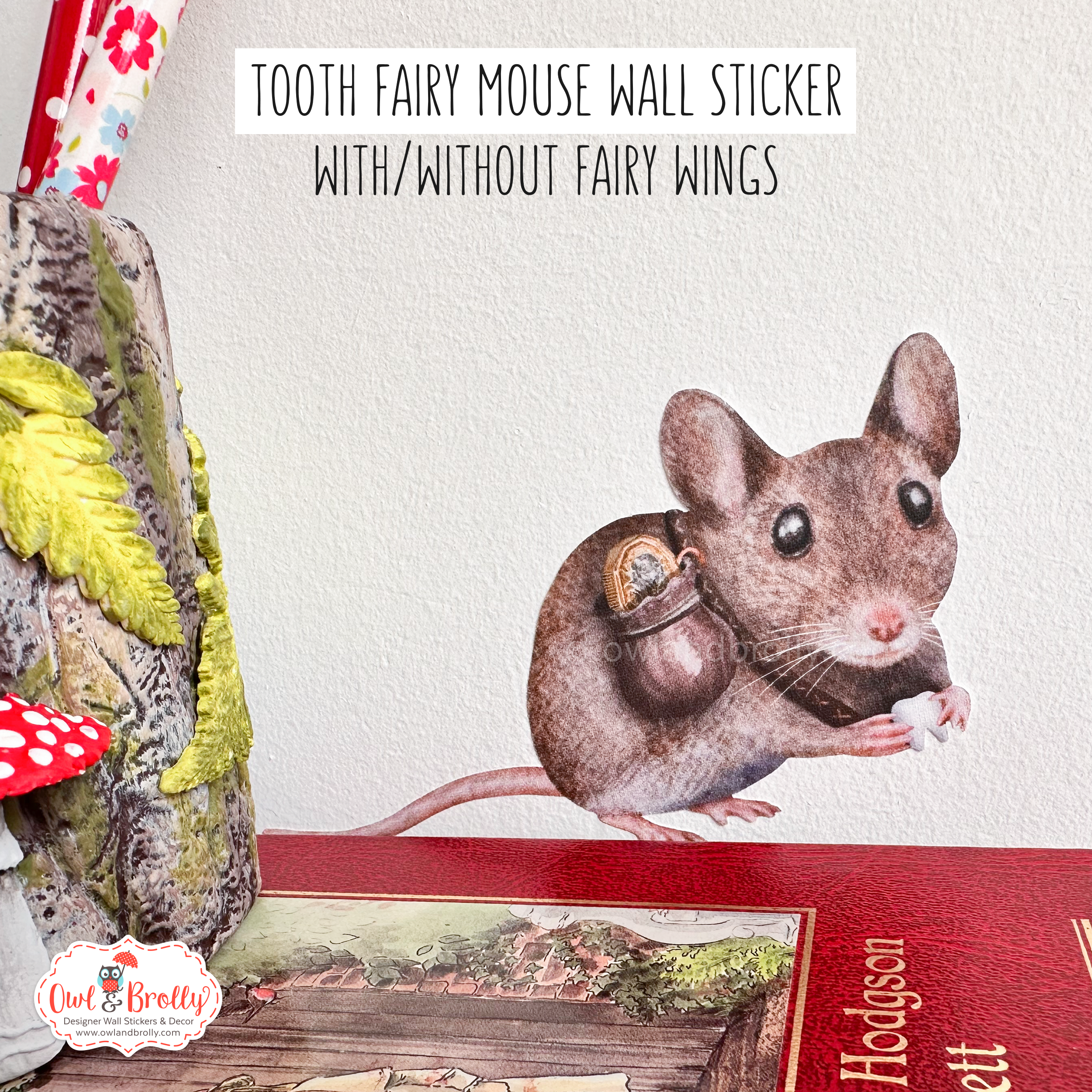 Tooth Fairy Mouse Wall Sticker - Image 2