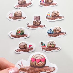 Watercolour Snails Wall Stickers Set of 10