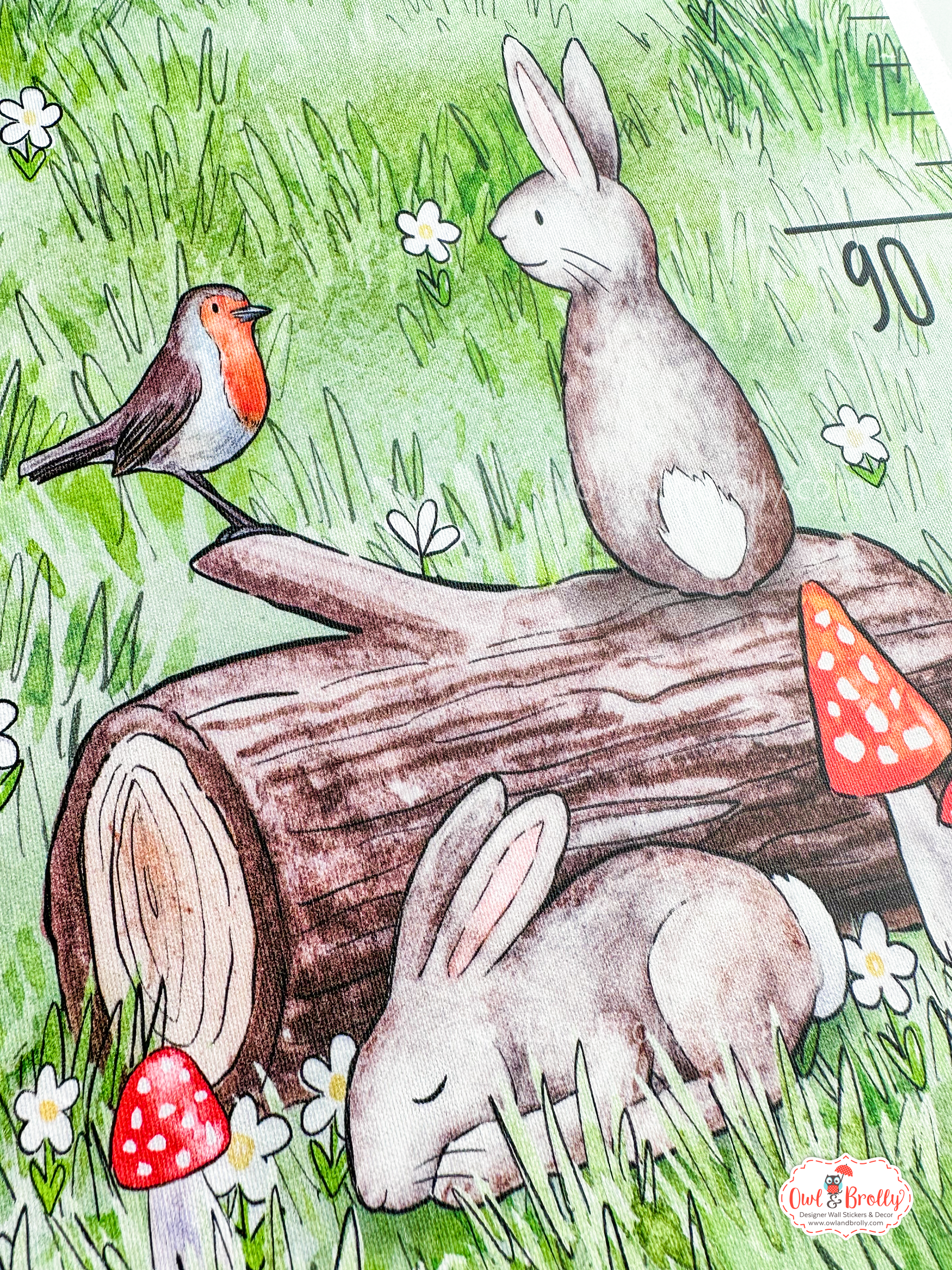 Woodland Animals Height Growth Chart Wall Sticker - Hill Top Range - Image 8