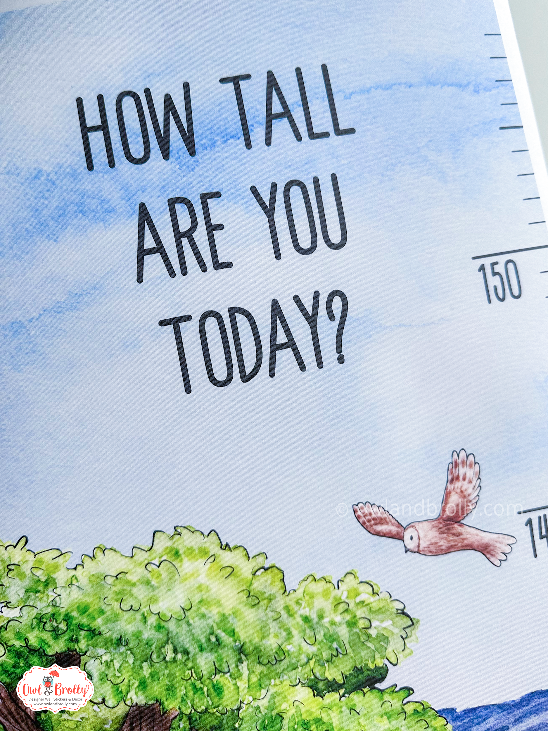 Woodland Animals Height Growth Chart Wall Sticker - Hill Top Range - Image 7